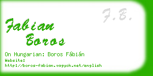 fabian boros business card
