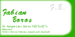 fabian boros business card